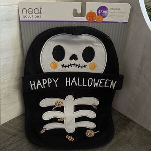 Neat Solutions Black Skeleton Halloween Baby Bib and Hat